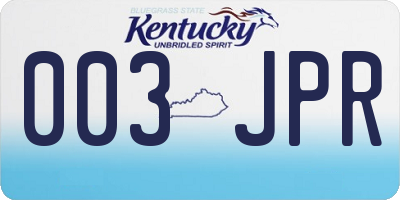 KY license plate 003JPR