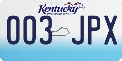KY license plate 003JPX