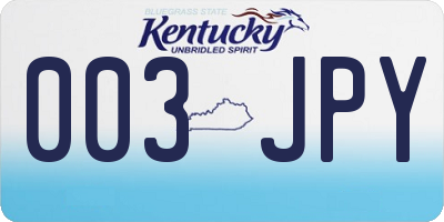 KY license plate 003JPY