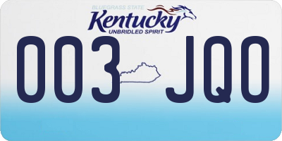 KY license plate 003JQO