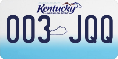 KY license plate 003JQQ