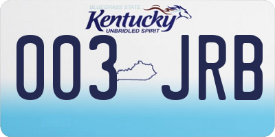 KY license plate 003JRB