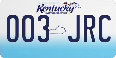 KY license plate 003JRC