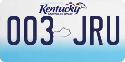 KY license plate 003JRU