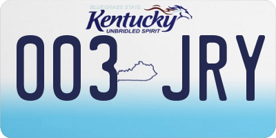 KY license plate 003JRY