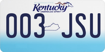 KY license plate 003JSU