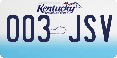 KY license plate 003JSV