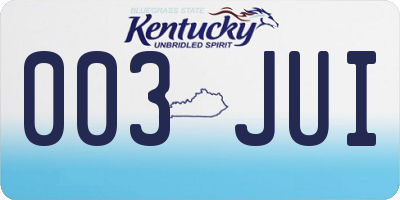 KY license plate 003JUI