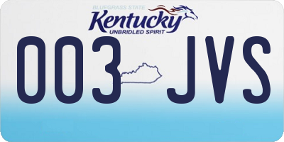 KY license plate 003JVS