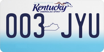 KY license plate 003JYU