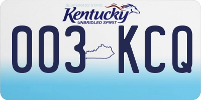 KY license plate 003KCQ