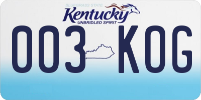 KY license plate 003KOG