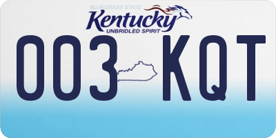 KY license plate 003KQT