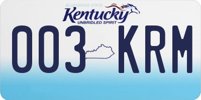 KY license plate 003KRM