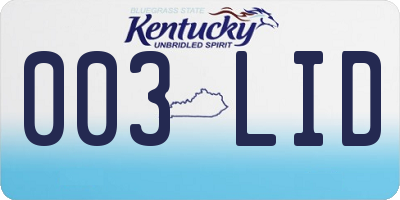 KY license plate 003LID
