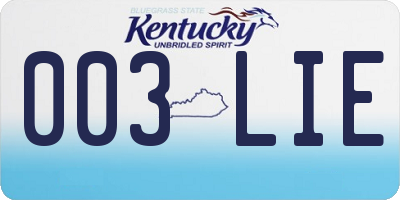 KY license plate 003LIE