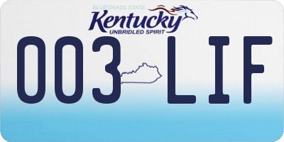 KY license plate 003LIF