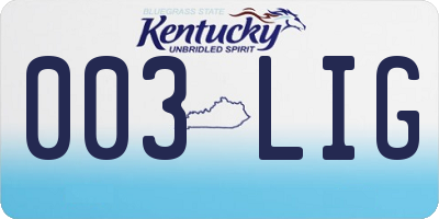 KY license plate 003LIG