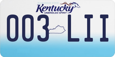 KY license plate 003LII