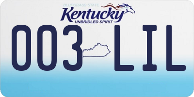 KY license plate 003LIL
