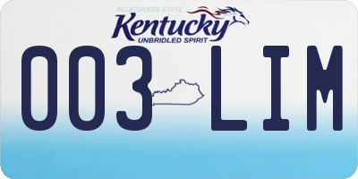 KY license plate 003LIM