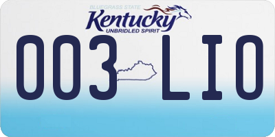 KY license plate 003LIO