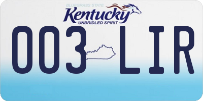 KY license plate 003LIR