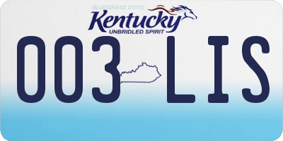 KY license plate 003LIS