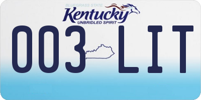 KY license plate 003LIT