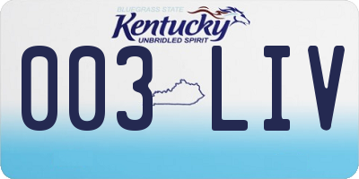 KY license plate 003LIV