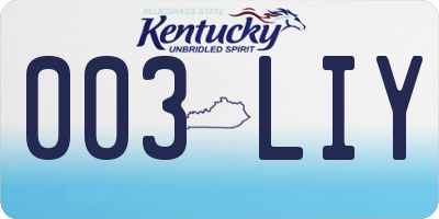 KY license plate 003LIY