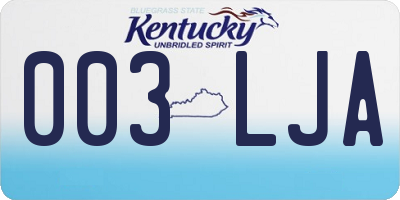 KY license plate 003LJA