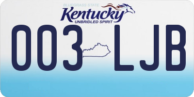 KY license plate 003LJB