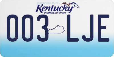 KY license plate 003LJE