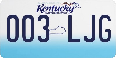 KY license plate 003LJG