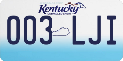 KY license plate 003LJI