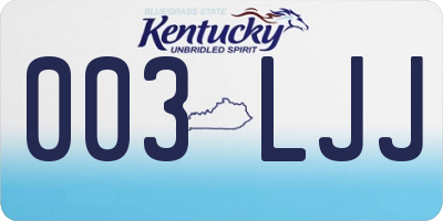 KY license plate 003LJJ