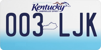 KY license plate 003LJK