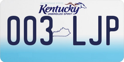 KY license plate 003LJP