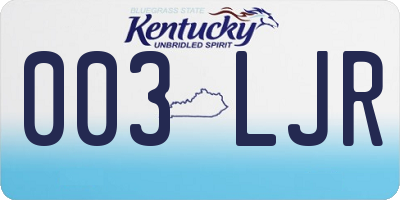 KY license plate 003LJR