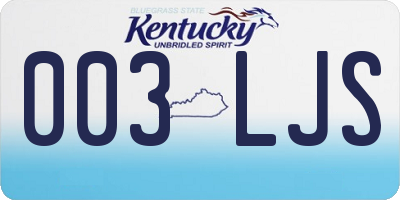 KY license plate 003LJS