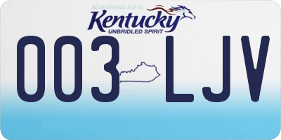 KY license plate 003LJV