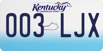 KY license plate 003LJX