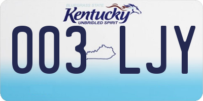 KY license plate 003LJY