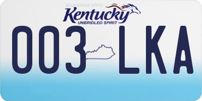 KY license plate 003LKA