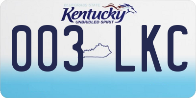 KY license plate 003LKC