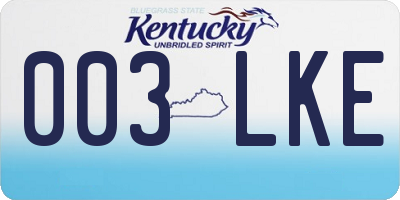 KY license plate 003LKE