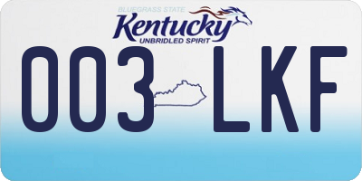KY license plate 003LKF