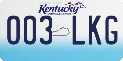 KY license plate 003LKG