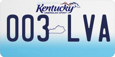 KY license plate 003LVA
